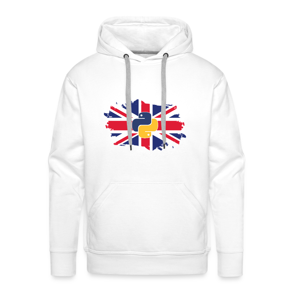 Python Logo - UK Flag (Men's Premium Hoodie) - white