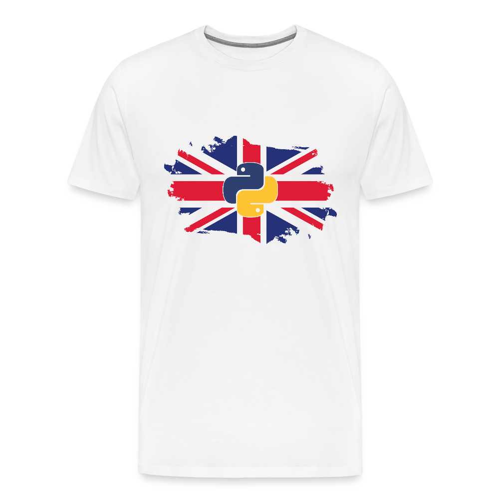 Python Logo - UK Flag (Men's Premium T-Shirt) - white