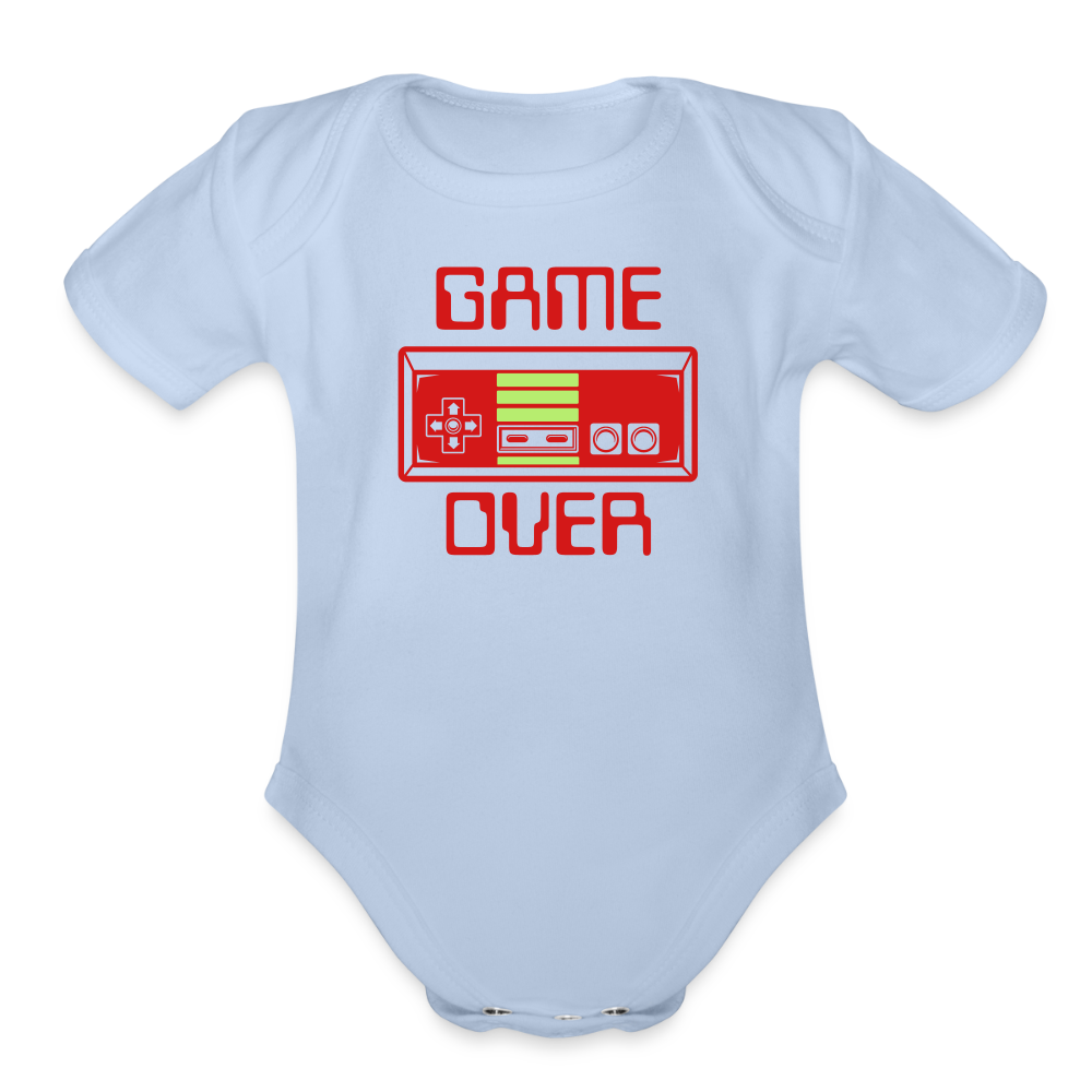 Game Over (Organic Short Sleeve Baby Bodysuit) - sky