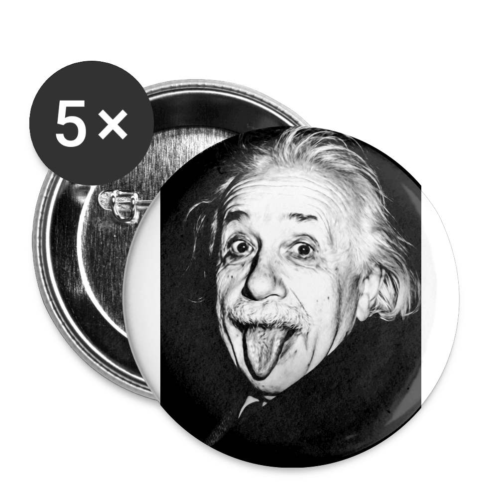 Silly Einstein (Buttons large 2.2'' (5-pack)) - white