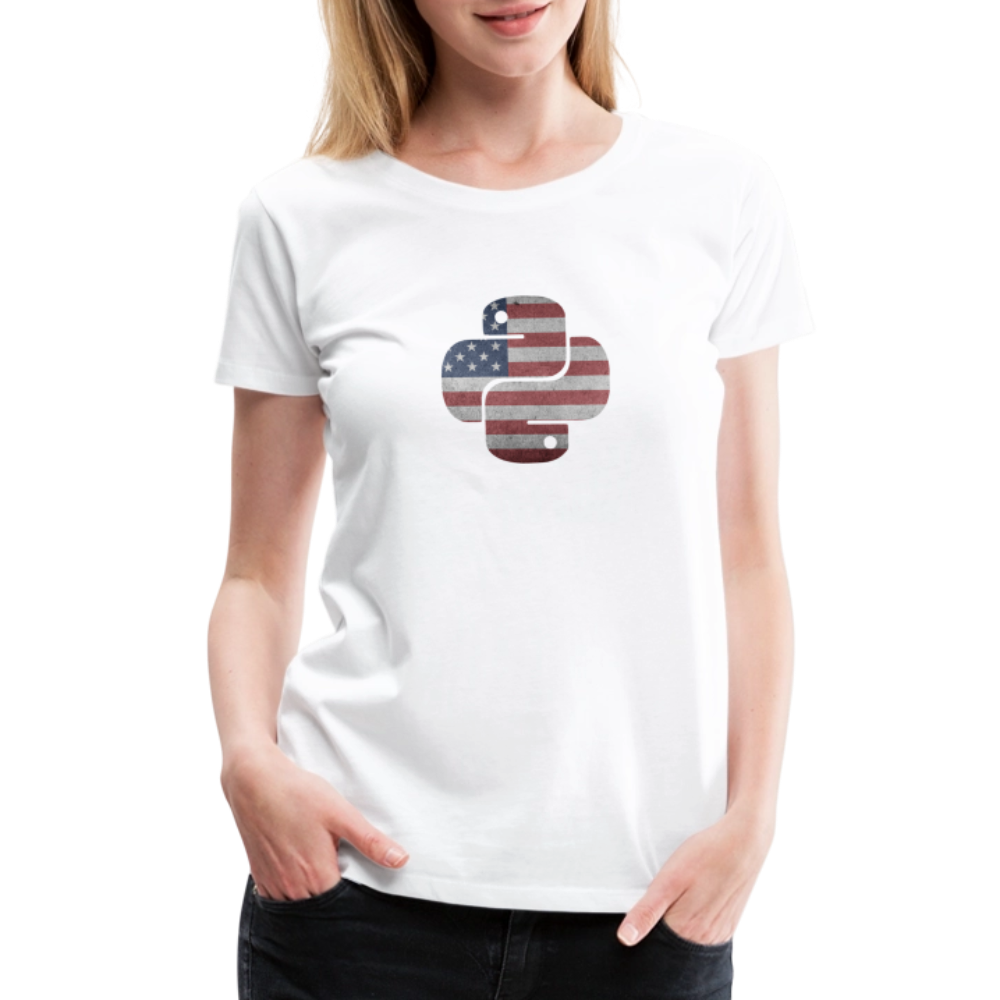 Python Logo - USA (Women's Premium T-Shirt) - white