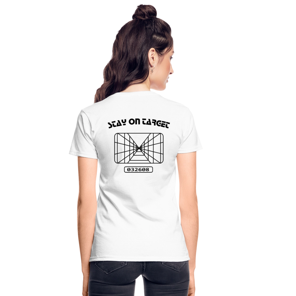 Stay on Target (Gildan Ultra Cotton Ladies T-Shirt) - white