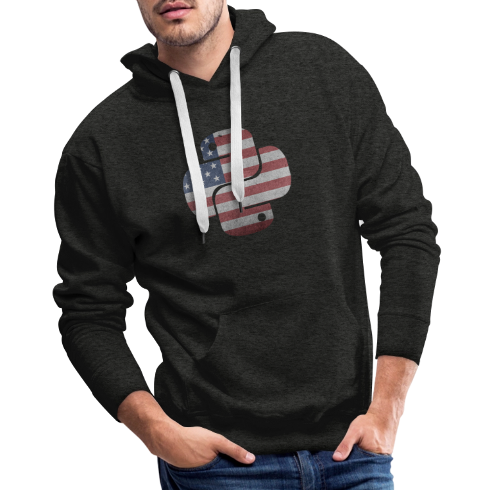 Python Logo - USA (Men's Premium Hoodie) - charcoal grey