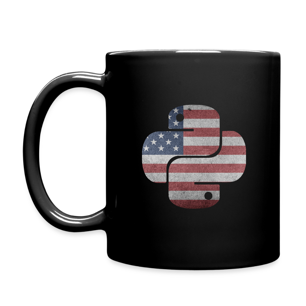 Python Logo - USA (Full Color Mug) - black