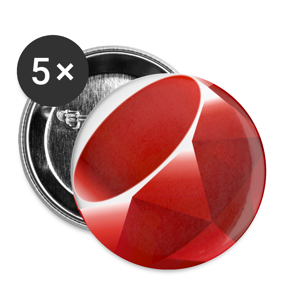 Ruby Logo (Buttons large 2.2'' (5-pack)) - white