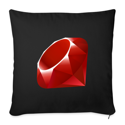 Ruby Logo (Throw Pillow Cover 18” x 18”) - black