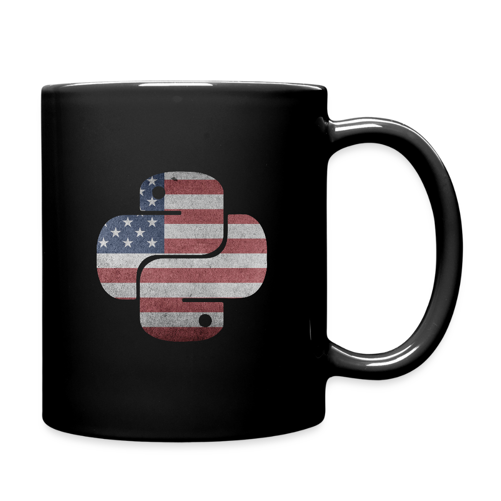 Python Logo - USA (Full Color Mug) - black