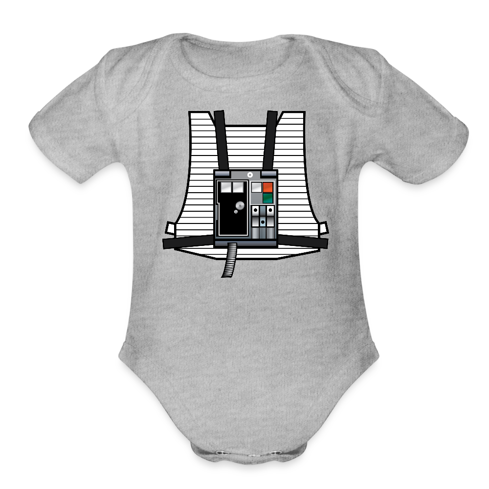 Stay on Target (Organic Short Sleeve Baby Bodysuit) - heather grey