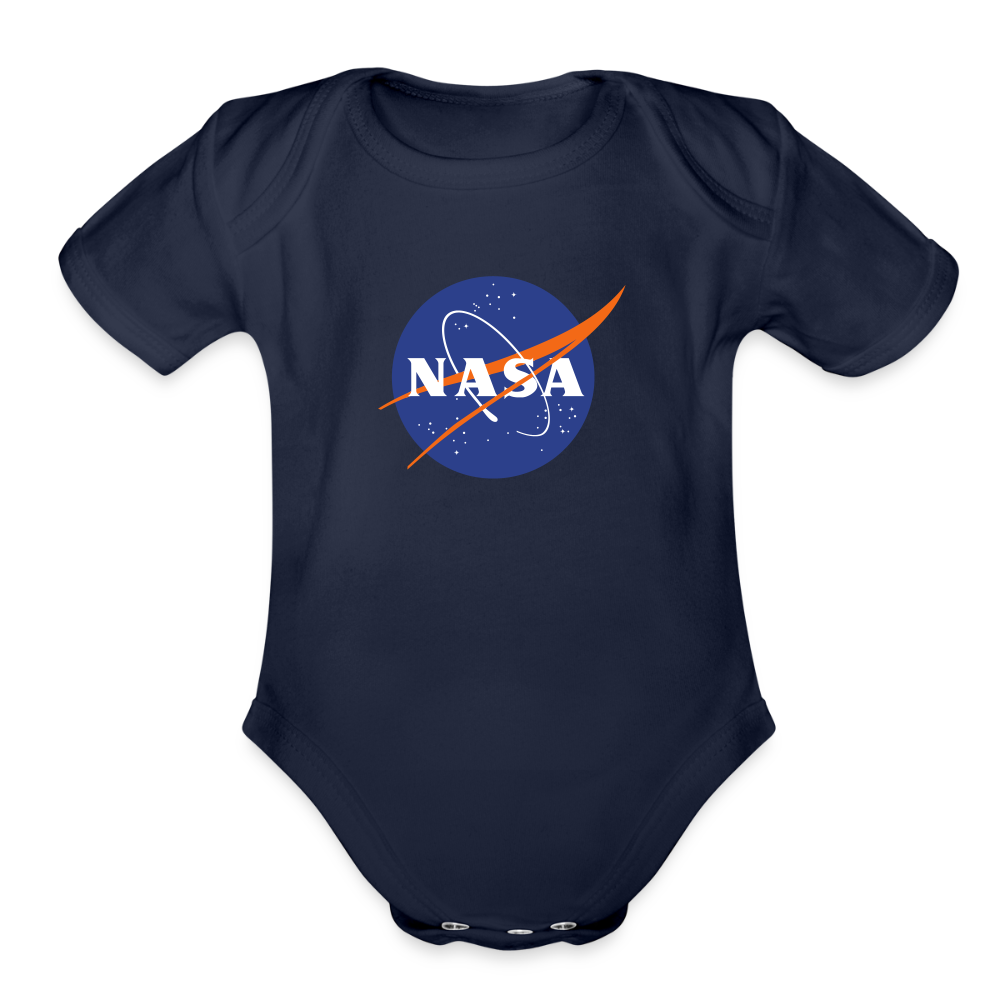 NASA Logo (Organic Short Sleeve Baby Bodysuit) - dark navy