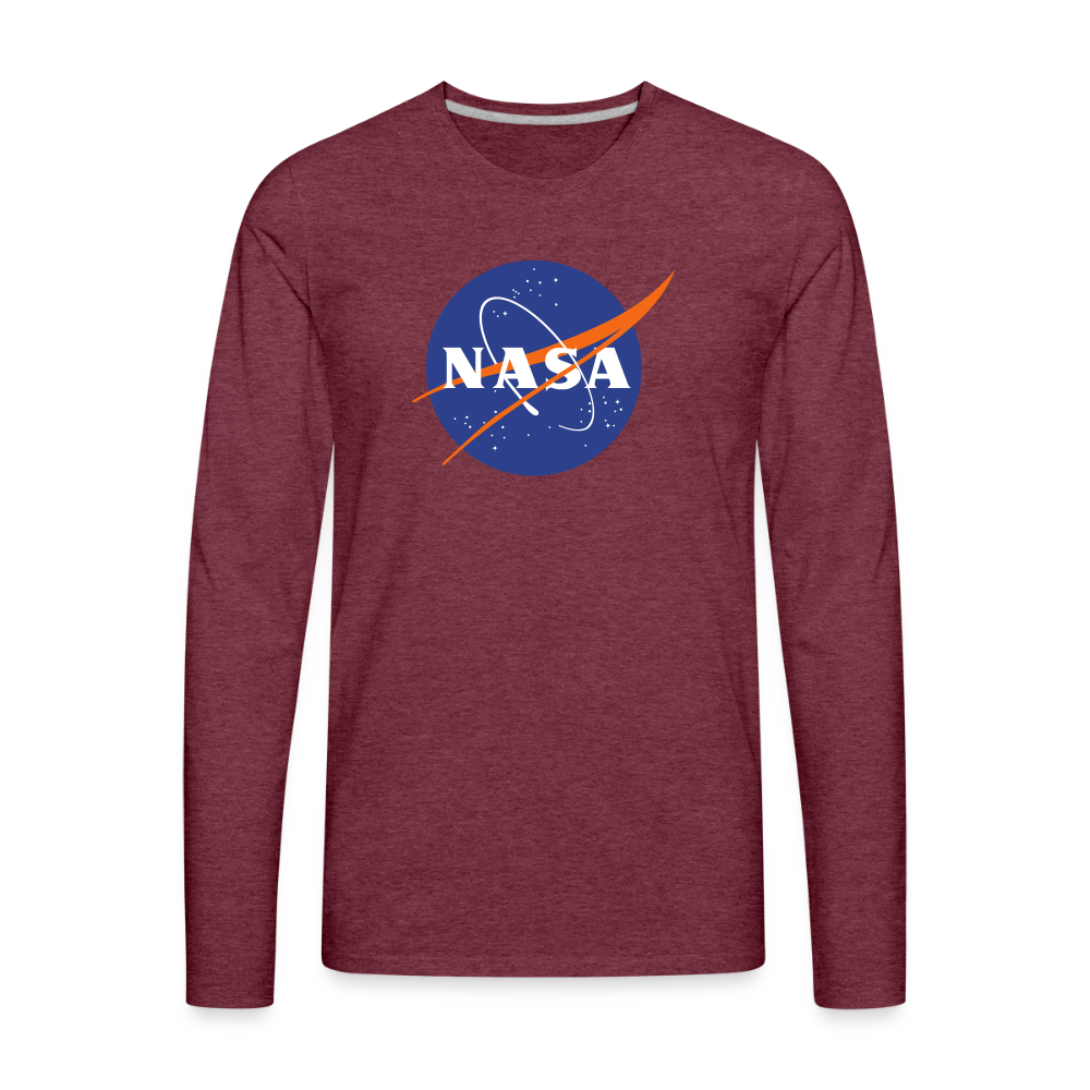 NASA Logo (Men's Premium Long Sleeve T-Shirt) - heather burgundy