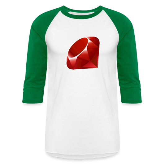 Ruby Logo (Baseball T-Shirt) - white/kelly green