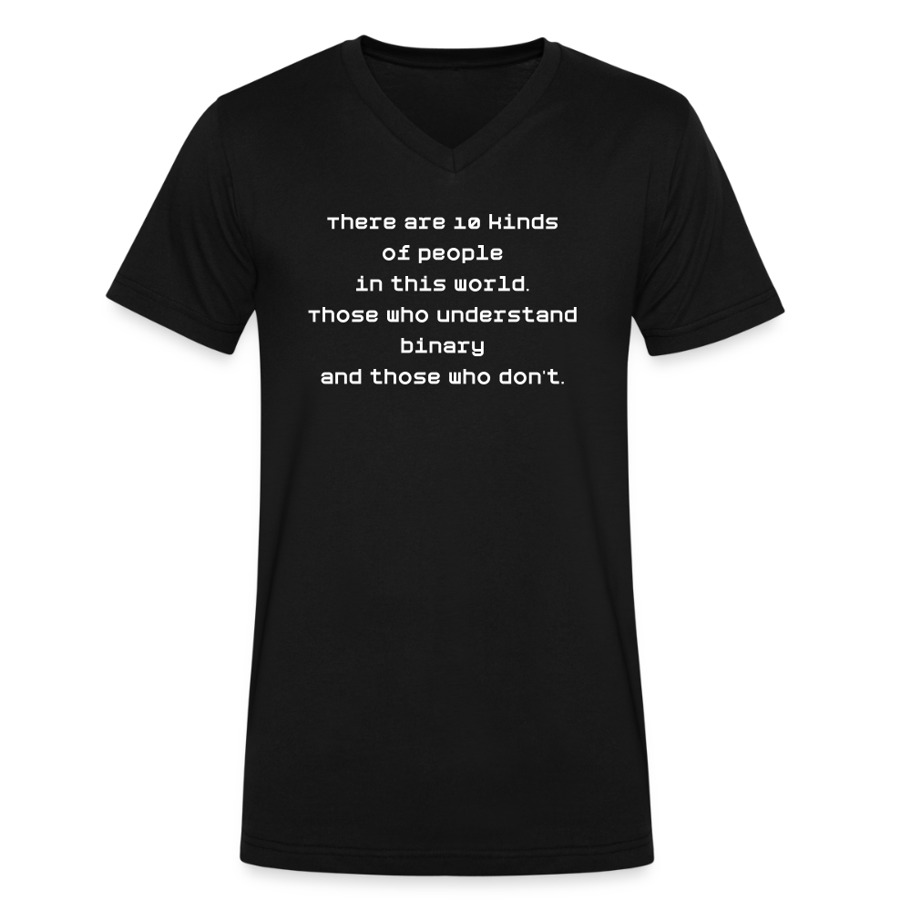 Binary People (Men's V-Neck T-Shirt by Canvas) - black