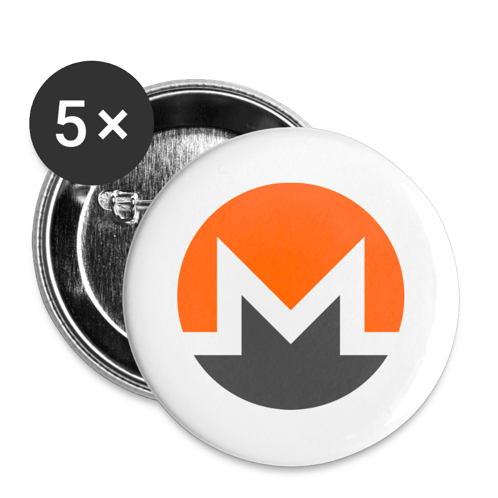 Monero Logo (Buttons large 2.2'' (5-pack)) - white
