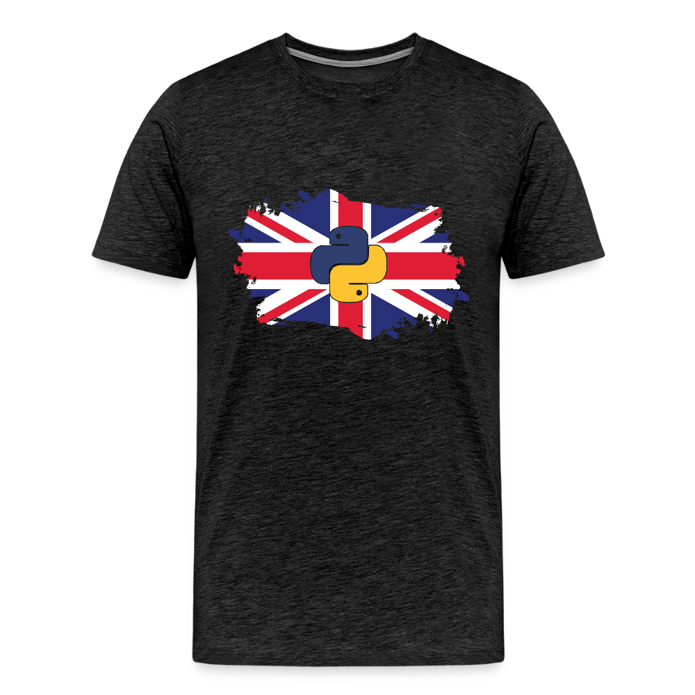 Python Logo - UK Flag (Men's Premium T-Shirt) - charcoal grey