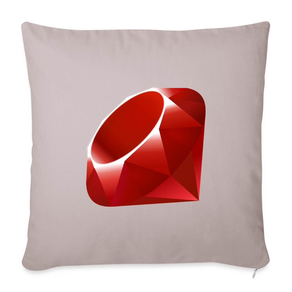 Ruby Logo (Throw Pillow Cover 18” x 18”) - light taupe
