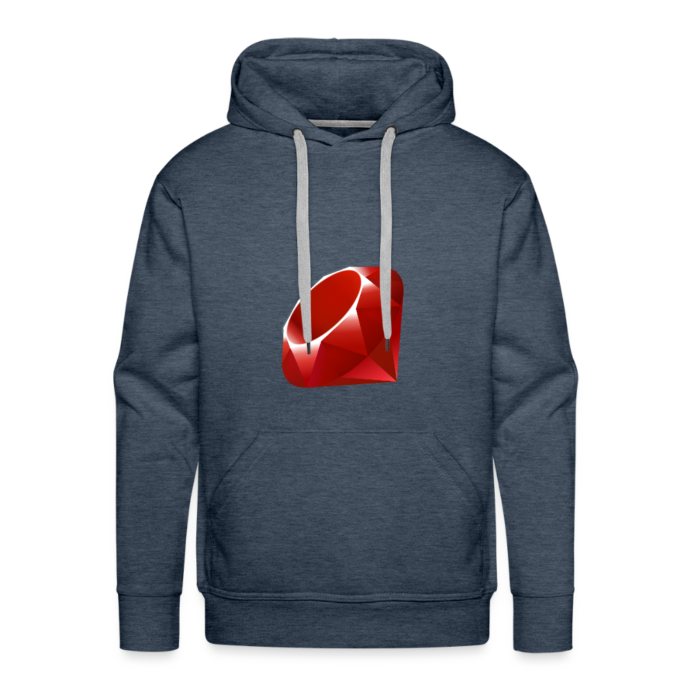 Ruby Logo (Men’s Premium Hoodie) - heather denim