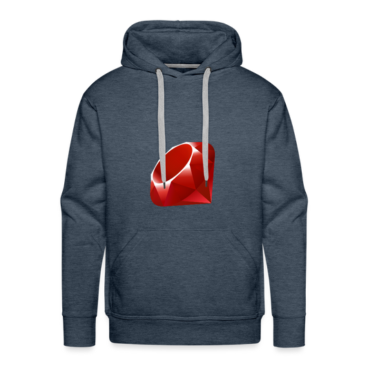 Ruby Logo (Men’s Premium Hoodie) - heather denim