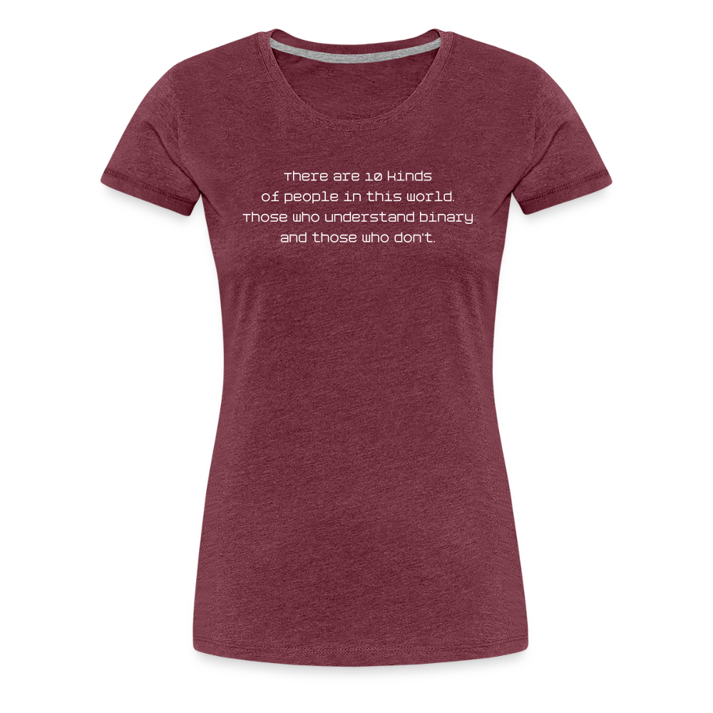 Binary People (Women’s Premium T-Shirt) - heather burgundy