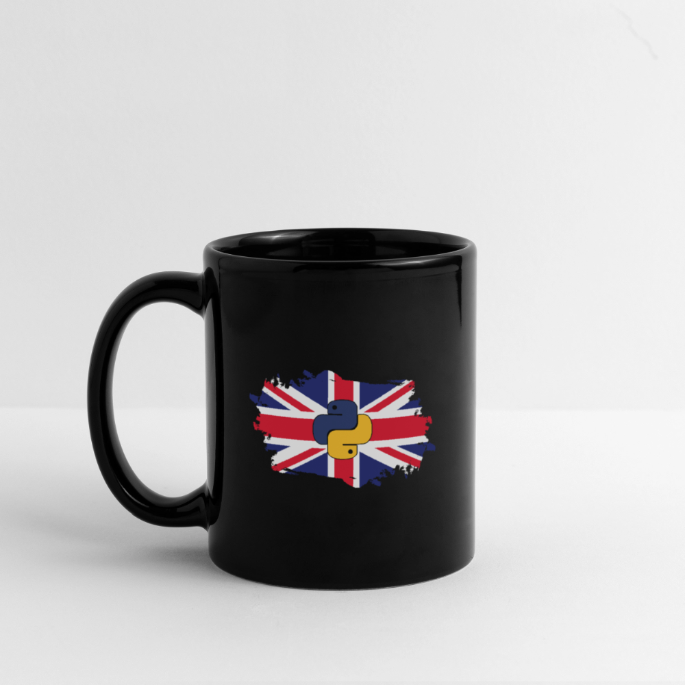 Python Logo - UK Flag (Full Color Mug) - black