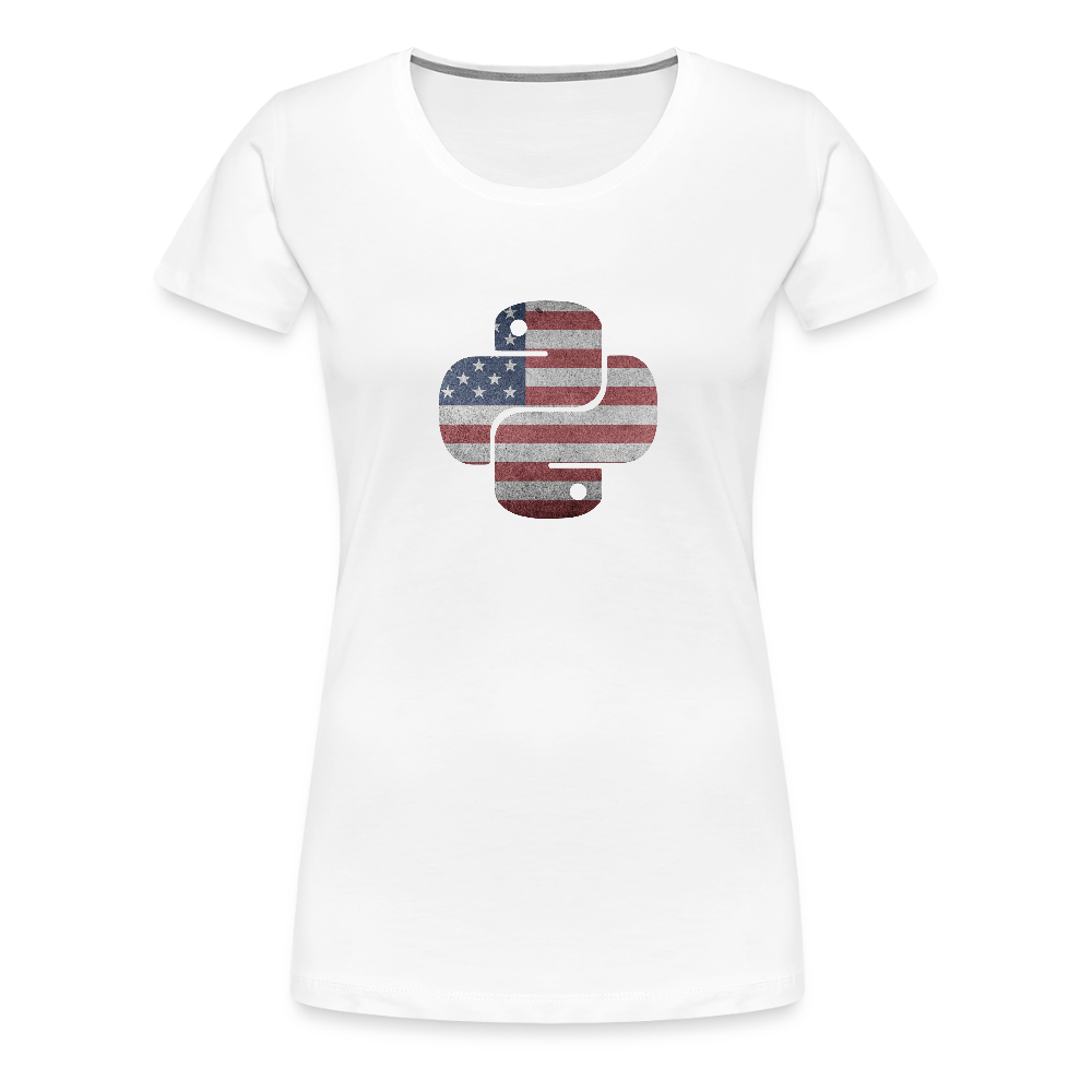 Python Logo - USA (Women's Premium T-Shirt) - white
