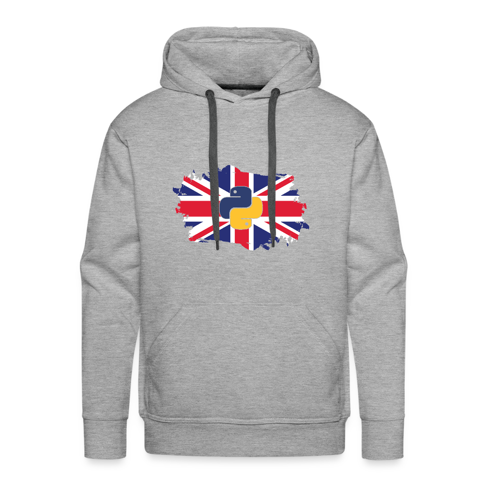 Python Logo - UK Flag (Men's Premium Hoodie) - heather grey
