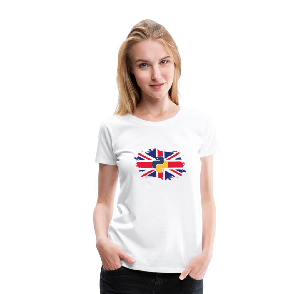 Python Logo - UK Flag (Women's Premium T-Shirt) - white