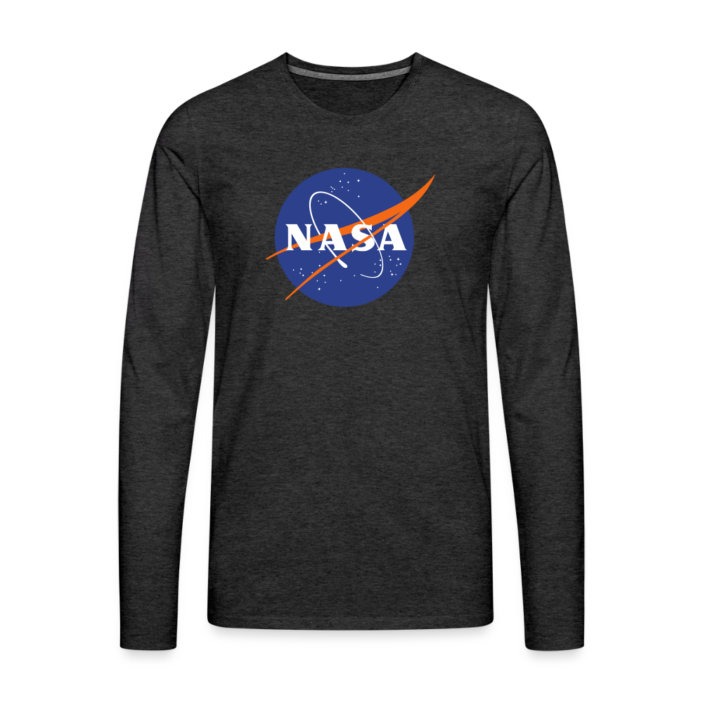 NASA Logo (Men's Premium Long Sleeve T-Shirt) - charcoal grey