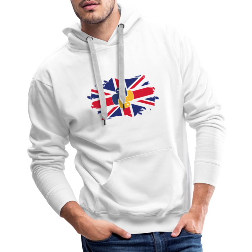 Python Logo - UK Flag (Men's Premium Hoodie) - white
