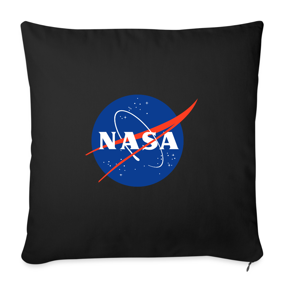 NASA Logo (Throw Pillow Cover 18” x 18”) - black