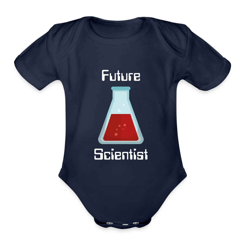 Future Scientist (Organic Short Sleeve Baby Bodysuit) - dark navy