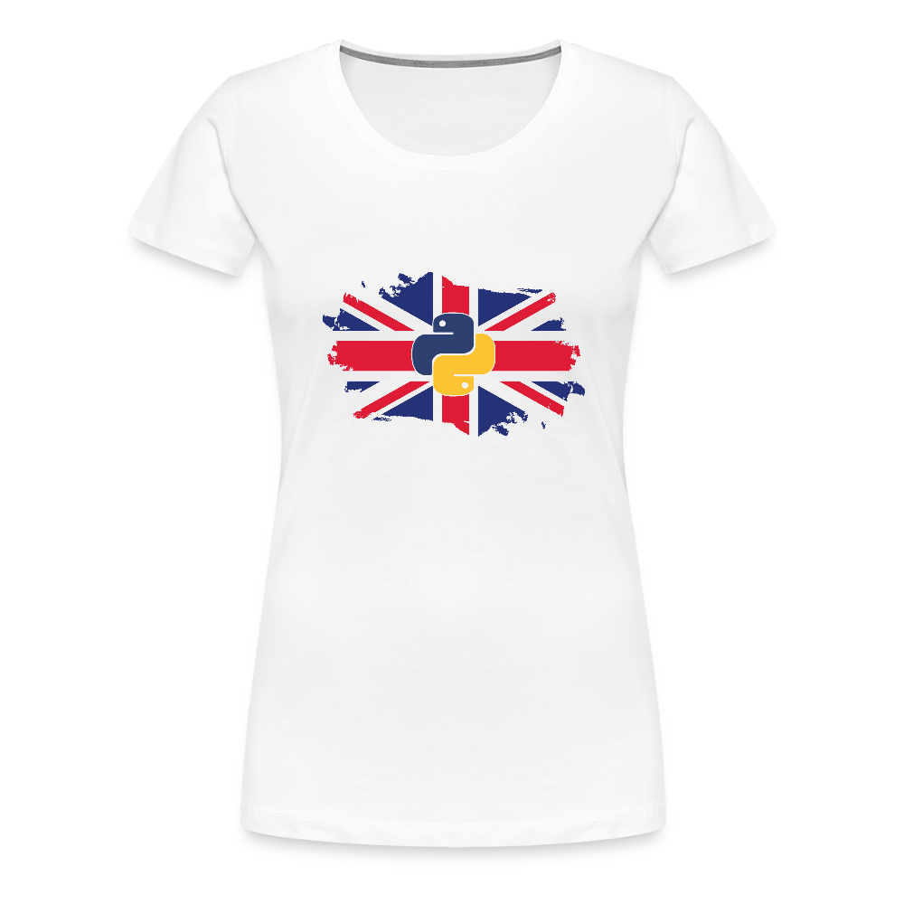 Python Logo - UK Flag (Women's Premium T-Shirt) - white