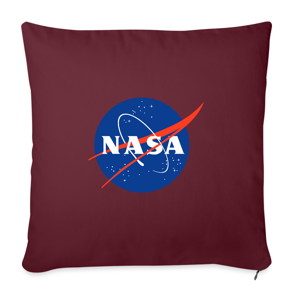 NASA Logo (Throw Pillow Cover 18” x 18”) - burgundy