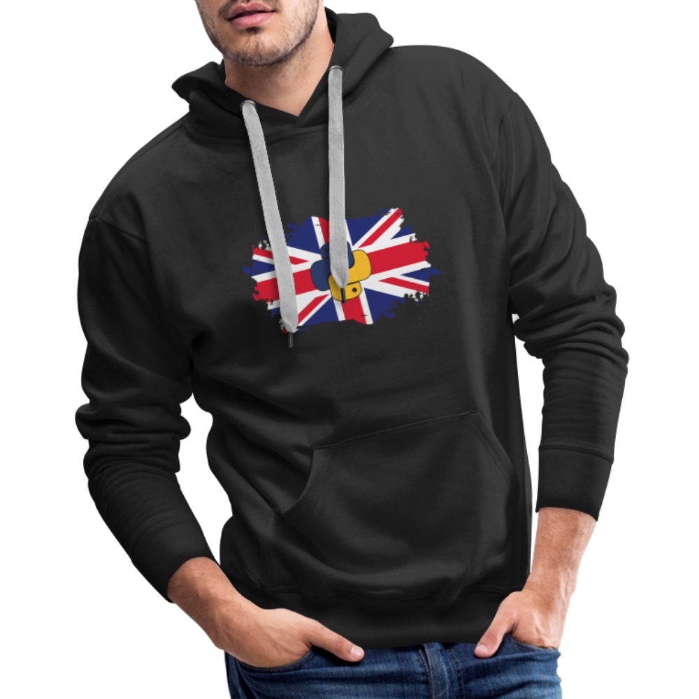 Python Logo - UK Flag (Men's Premium Hoodie) - black