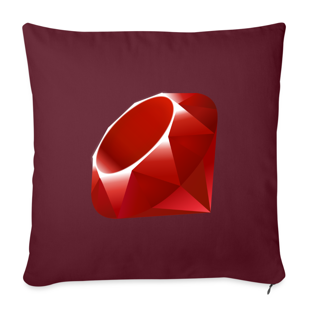Ruby Logo (Throw Pillow Cover 18” x 18”) - burgundy