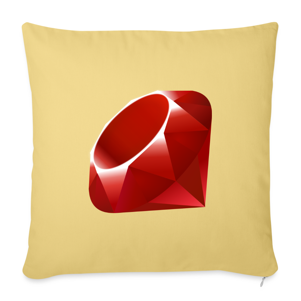Ruby Logo (Throw Pillow Cover 18” x 18”) - washed yellow