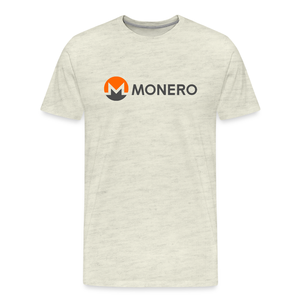 Monero Logo - Full (Men's Premium T-Shirt) - heather oatmeal