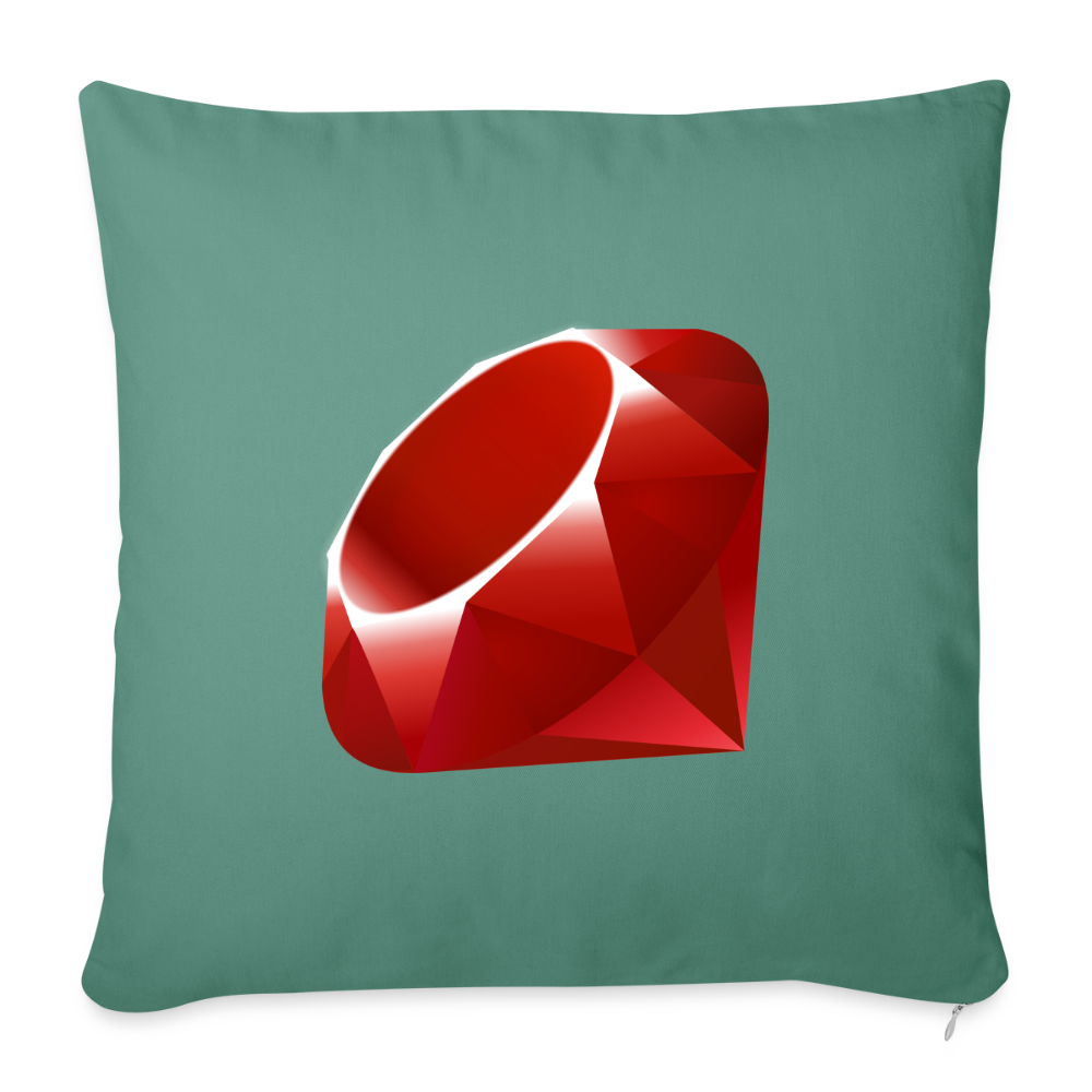 Ruby Logo (Throw Pillow Cover 18” x 18”) - cypress green