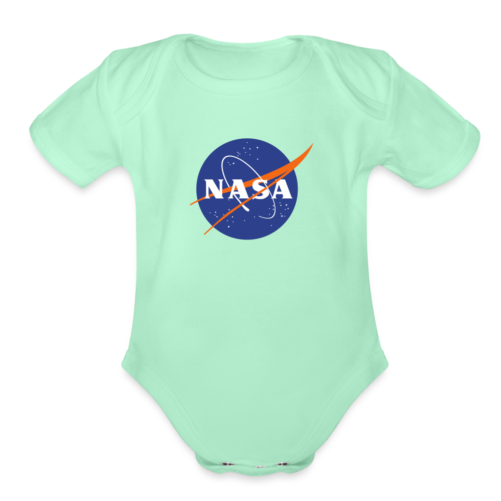 NASA Logo (Organic Short Sleeve Baby Bodysuit) - light mint