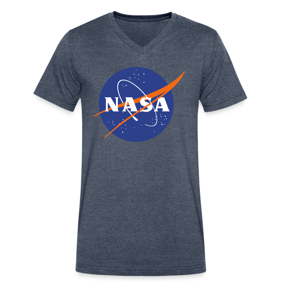 NASA Logo (Men's V-Neck T-Shirt by Canvas) - heather navy