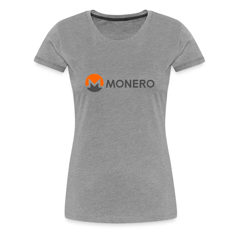Monero Logo - Full (Women’s Premium T-Shirt) - heather gray