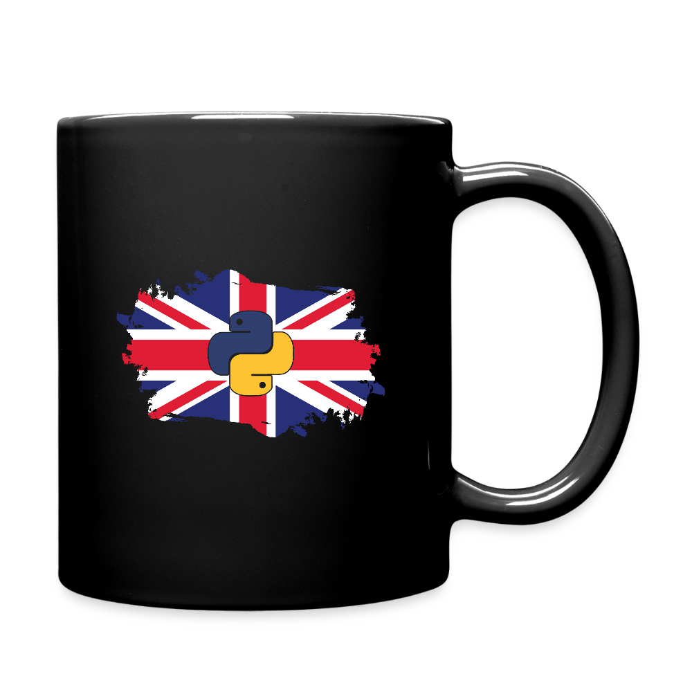 Python Logo - UK Flag (Full Color Mug) - black