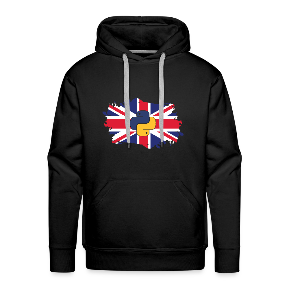 Python Logo - UK Flag (Men's Premium Hoodie) - black