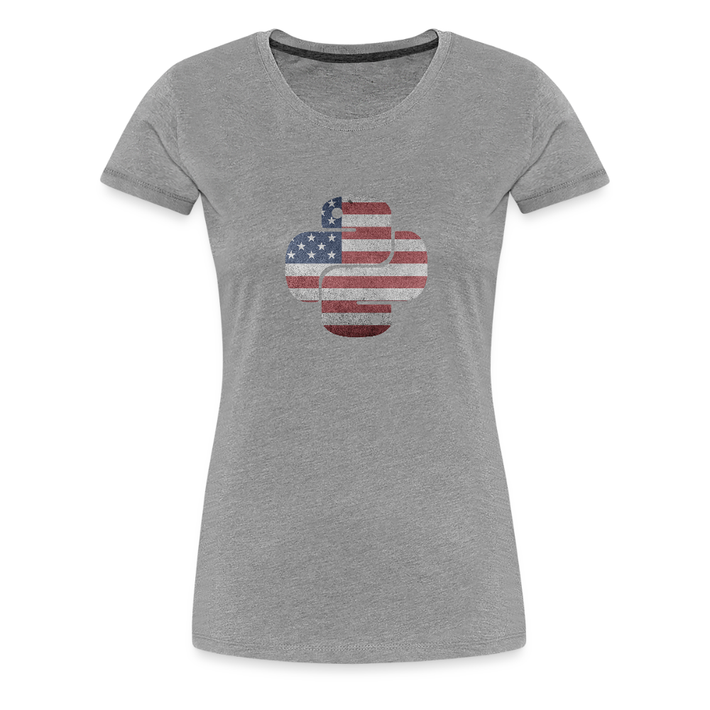 Python Logo - USA (Women's Premium T-Shirt) - heather gray
