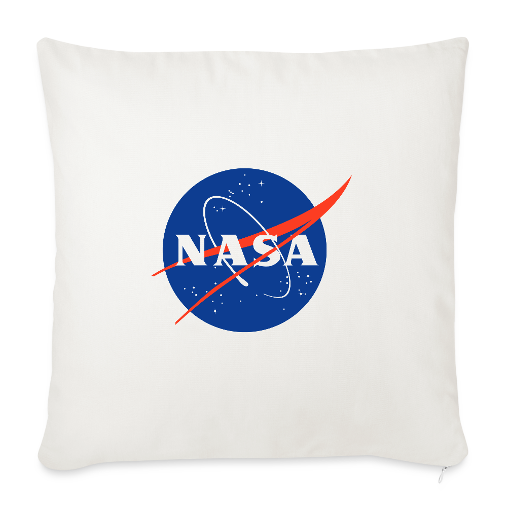 NASA Logo (Throw Pillow Cover 18” x 18”) - natural white