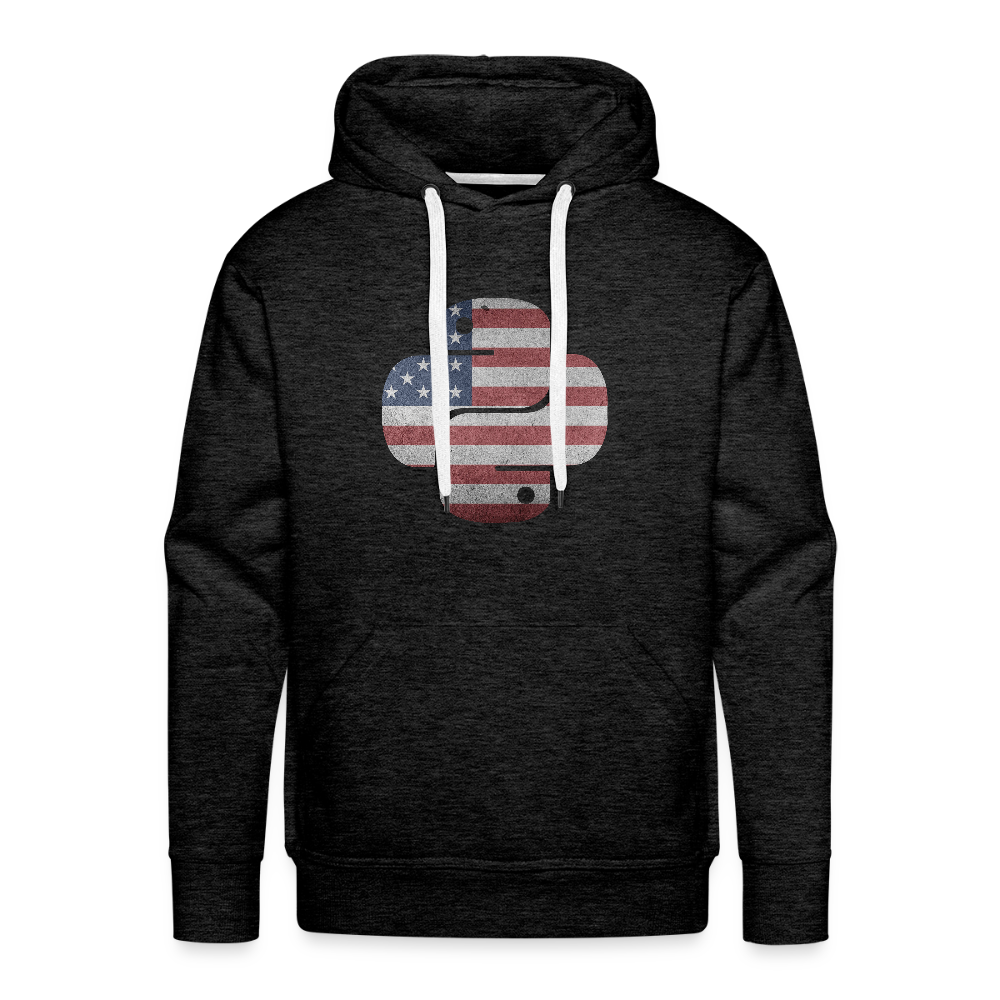 Python Logo - USA (Men's Premium Hoodie) - charcoal grey