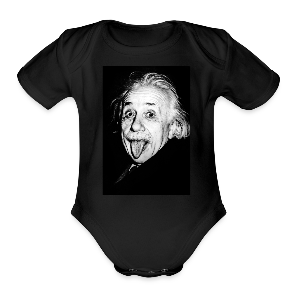 Silly Einstein (Organic Short Sleeve Baby Bodysuit) - black