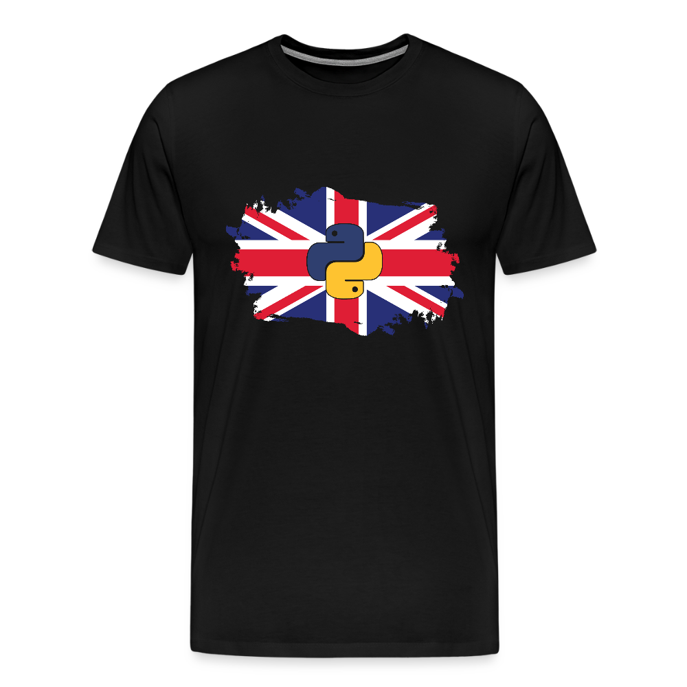 Python Logo - UK Flag (Men's Premium T-Shirt) - black