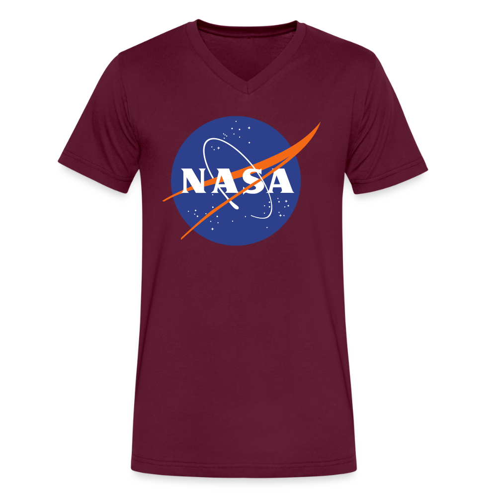 NASA Logo (Men's V-Neck T-Shirt by Canvas) - maroon