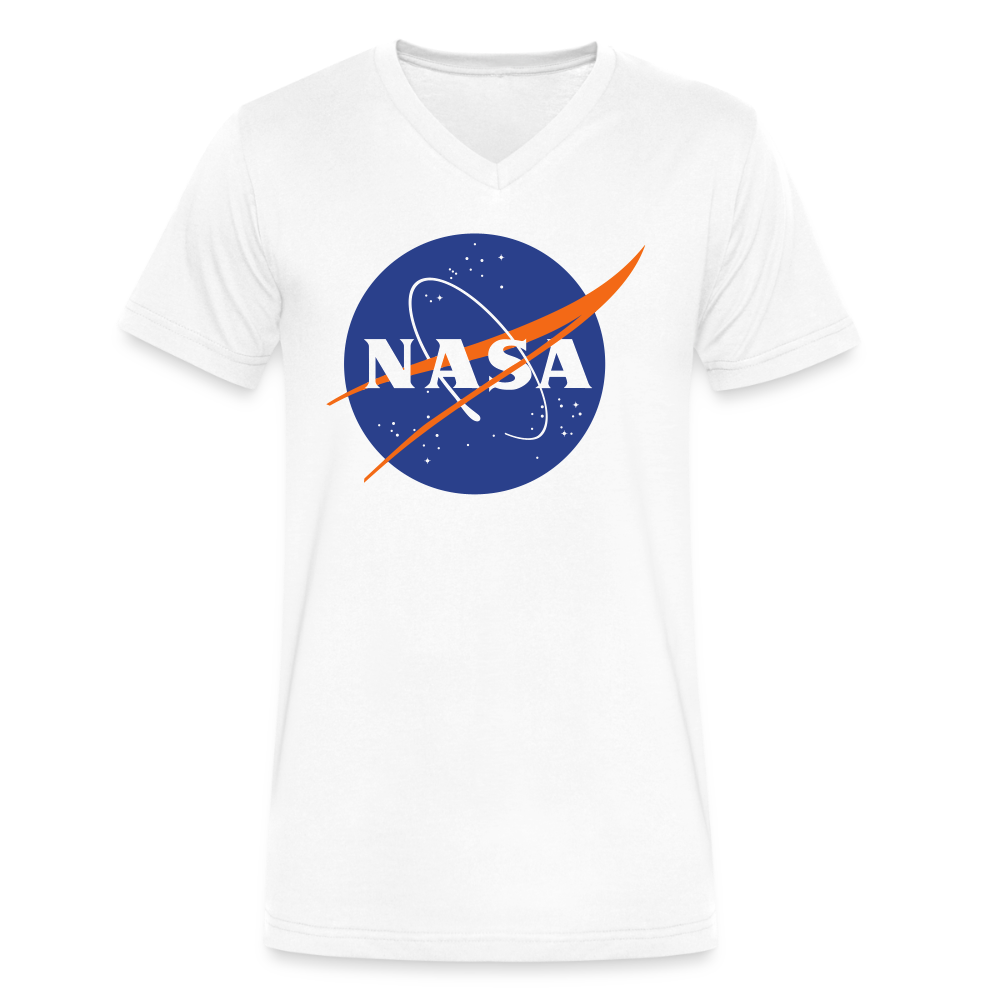 NASA Logo (Men's V-Neck T-Shirt by Canvas) - white