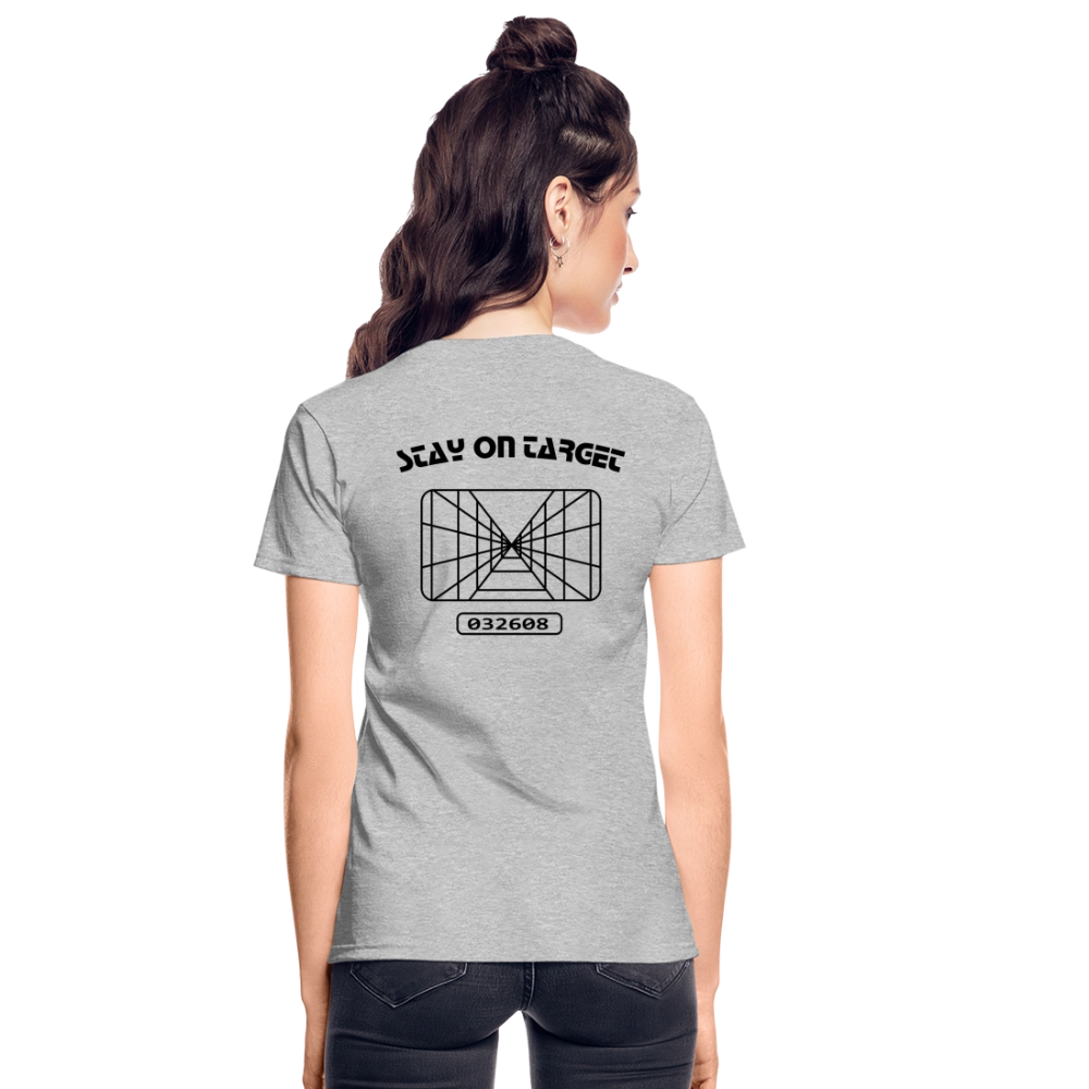 Stay on Target (Gildan Ultra Cotton Ladies T-Shirt) - heather gray